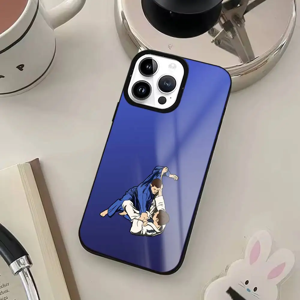BJJ brasileño Jiu Jitsu funda de teléfono con carga inalámbrica magnética para iPhone11/12/13/14/15/16/17pro Max Compatible con modelos más