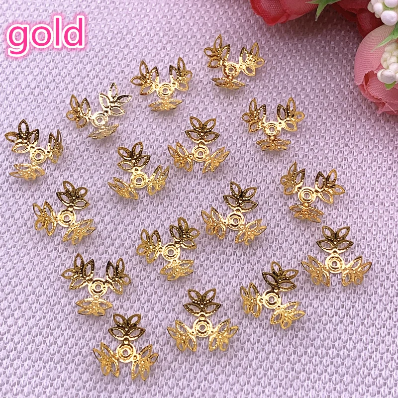 New 100pcs/lot Hollow Flower Findings Cone End Beads Cap Filigree DIY Jewelry Making