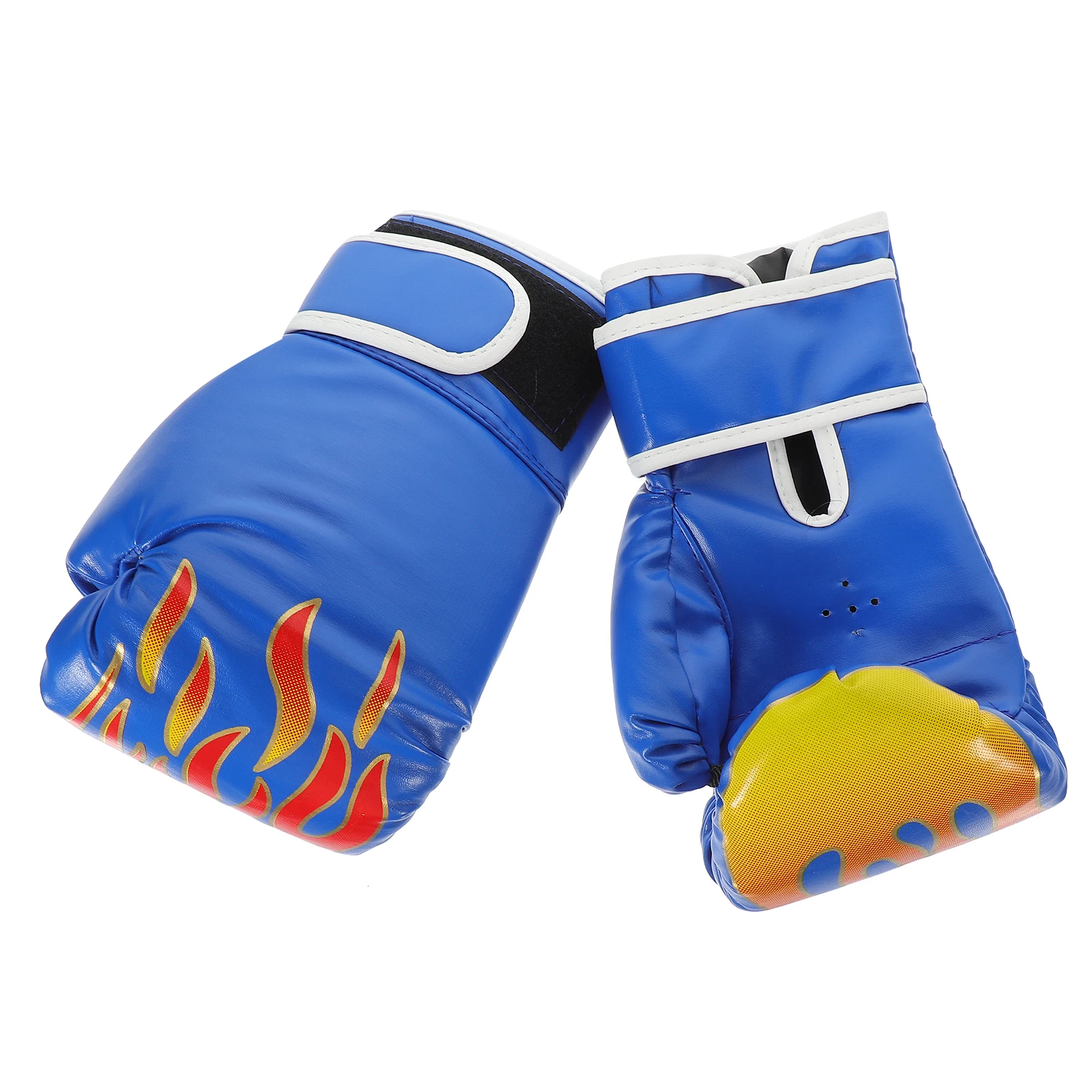 

Flame Pattern Boxing Gloves For Kids Pu Training Gloves Enhanced Absorbency Breathable Fit For Kickboxing Mma Sparring