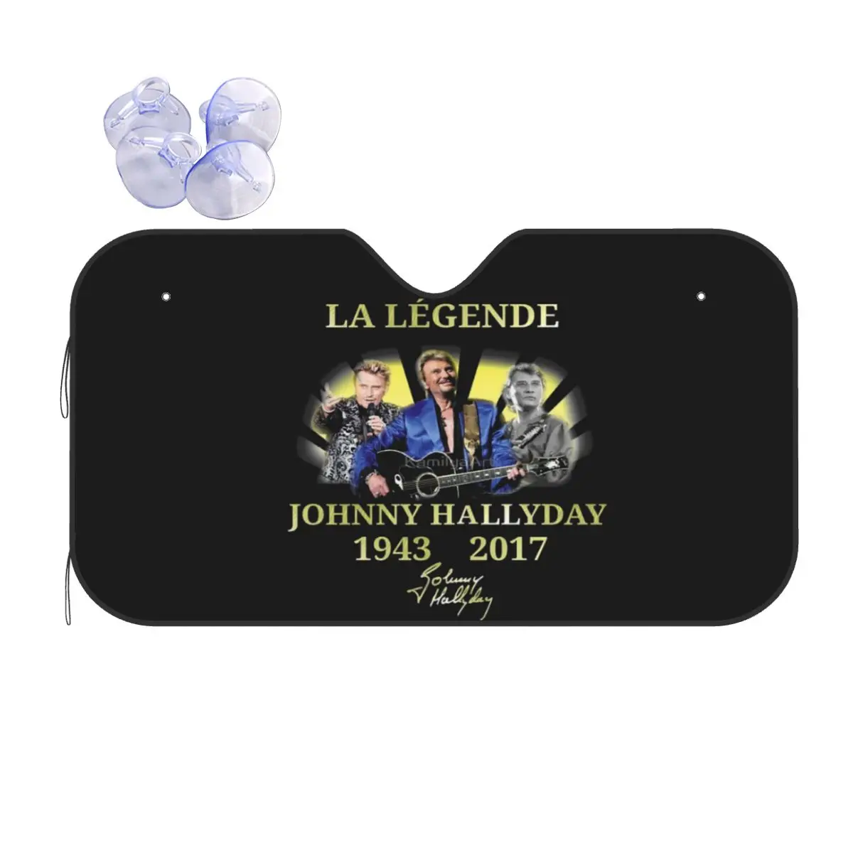 

Rock Johnny Hallyday Sunshade Windscreen Car Front Windshield Window Sun Visor Accessories Covers