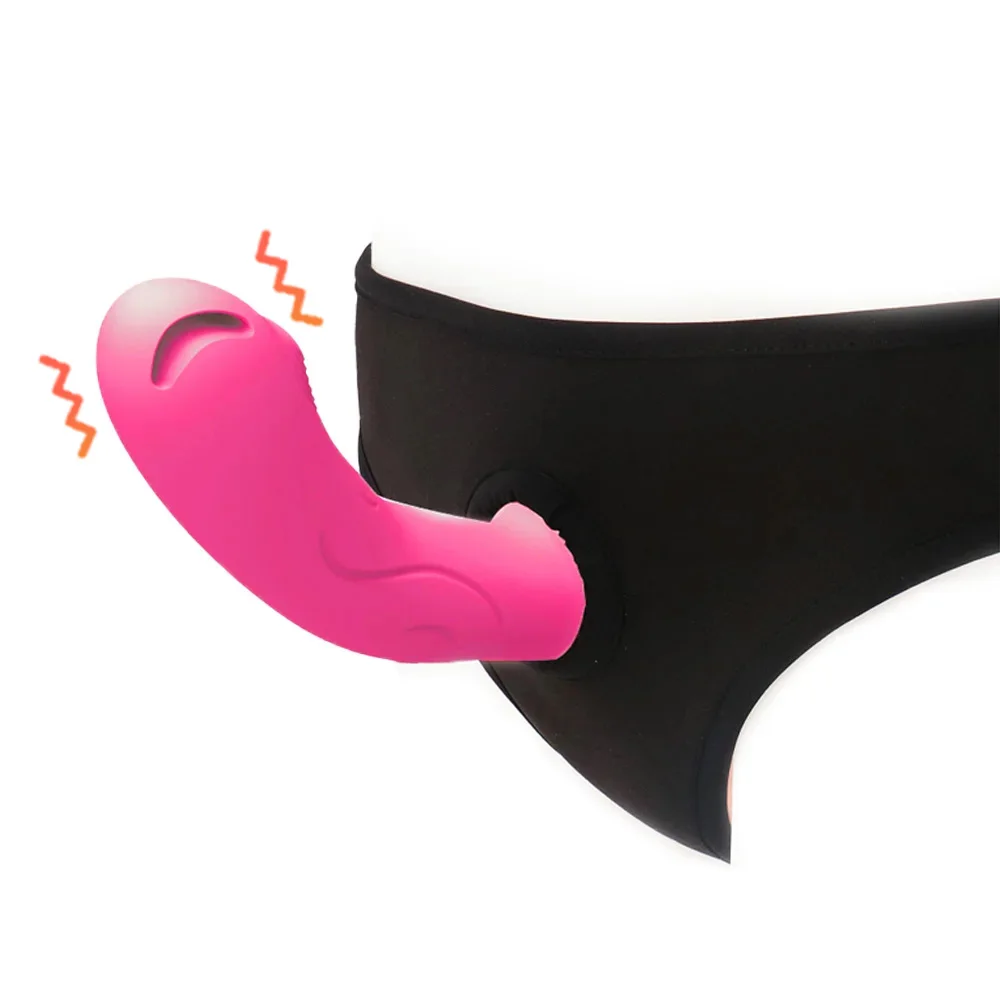 Dual Vibrating Strap-on Vibrator for Couples Lesbian, Strap On Vibrator, Silicone Dildo, Adult G-spot Anal Toy, Couple Sex Toys