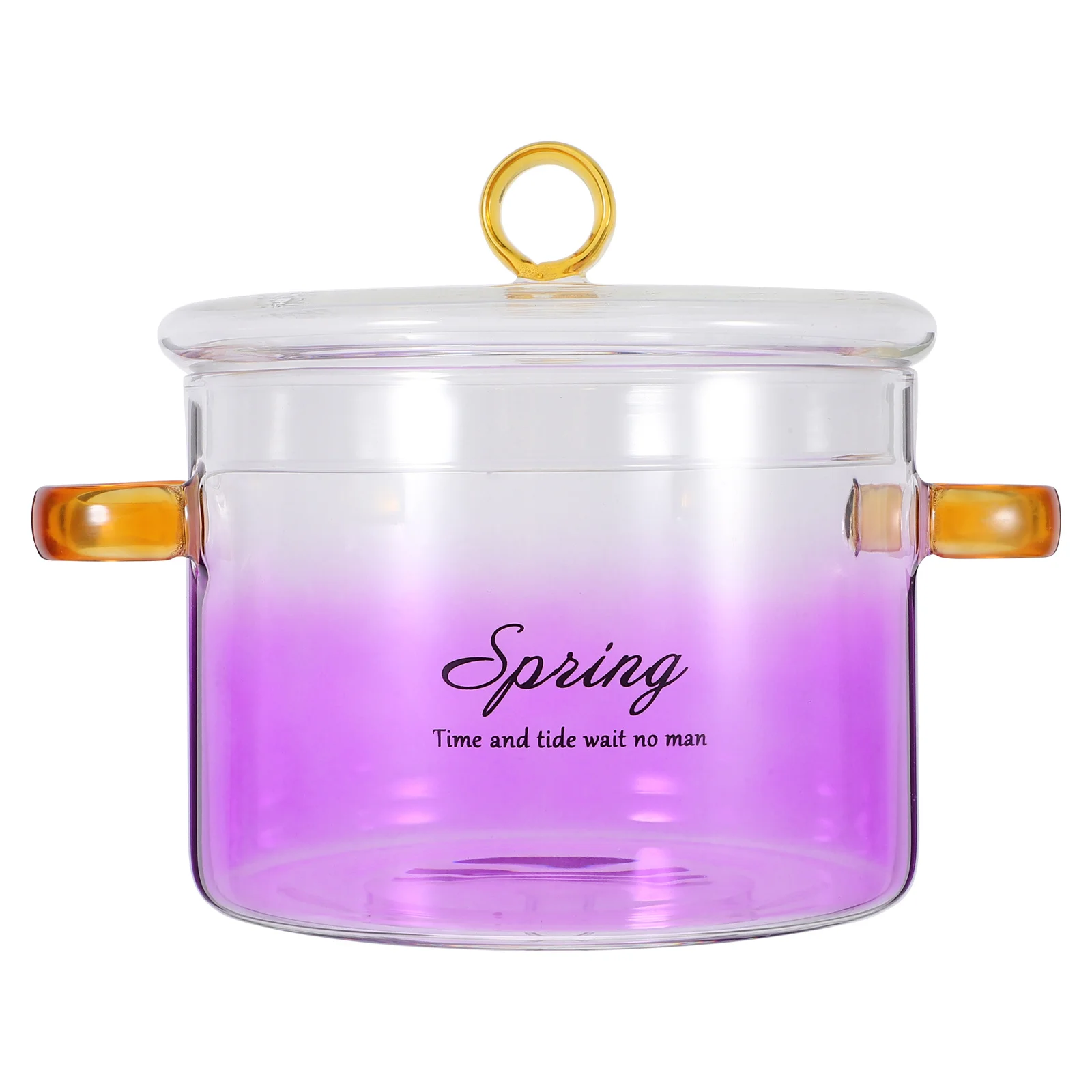 

1500ml Glass Stew Pot Dual Handles Lid High Borosilicate Heat Resistant Stovetop Pot Clear Cookware Soup Noodle Pasta Milk