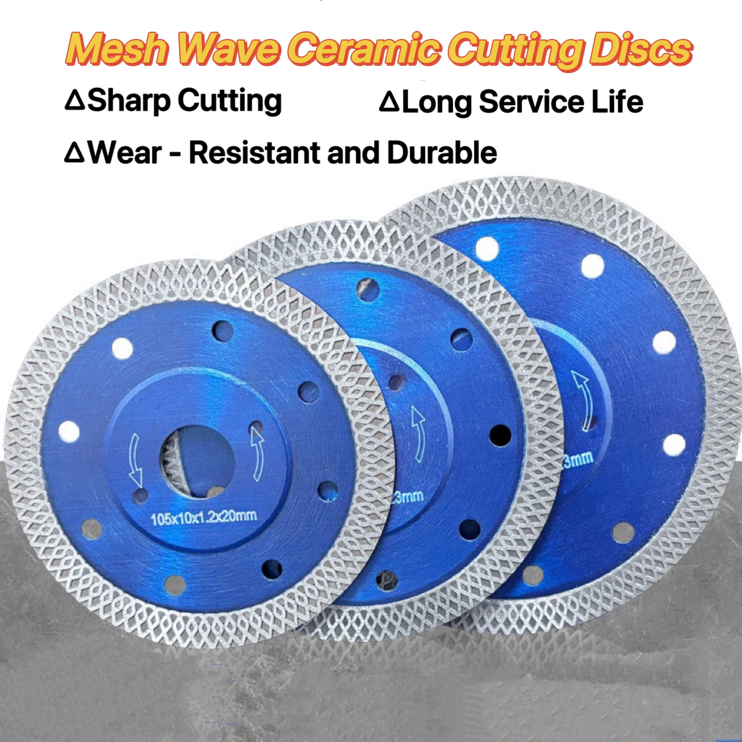 Wear - Resistant Ceramic Cutting Discs with Mesh Wave Design Mesh Wave Ceramic Cutting Discs - Sharp & Durable for Precision Cut