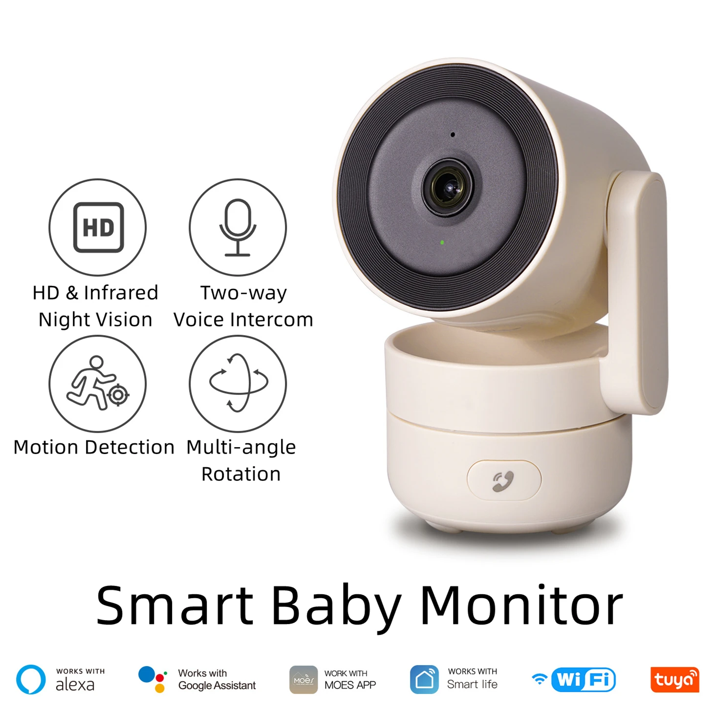 

4MP TUYA IP Camera WiFi 1080P 2.4G Infrared Night Vision Two-Way Voice Cloud Storage Indoor Outdoor Desktop Cam PTZ Baby Monitor