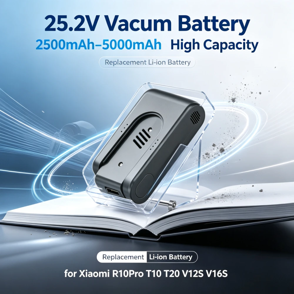 25.2V 2500mAh-5000mAh High Capacity Replacement Li-ion Battery for Xiaomi R10Pro T10 T20 V12S V16S Cordless Vacuum Cleaner