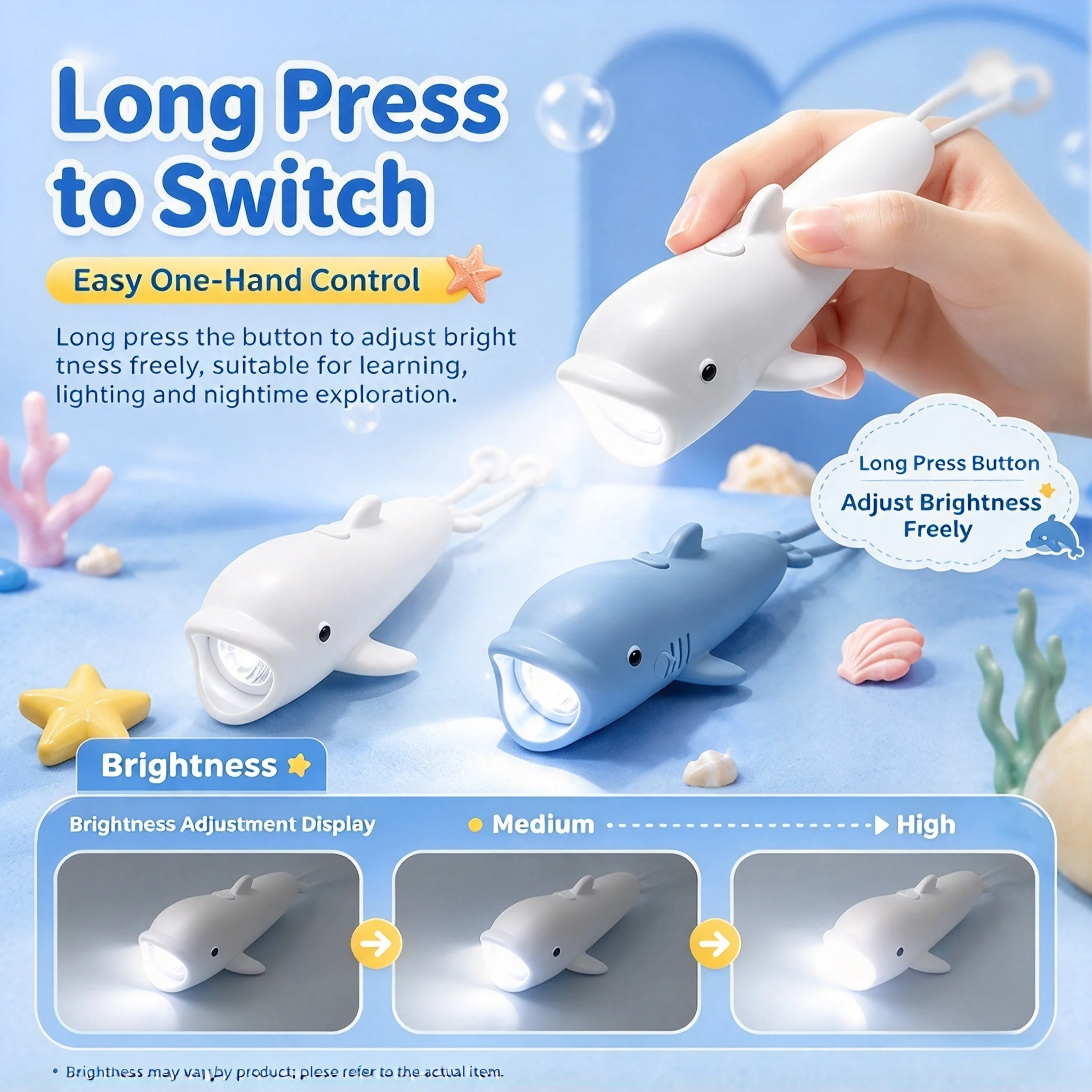 LED Flashlight USB Rechargeable Soft Silicone Light Unicorn Lion Dog Portable Outdoor Household Bedtime Story Torch For Children