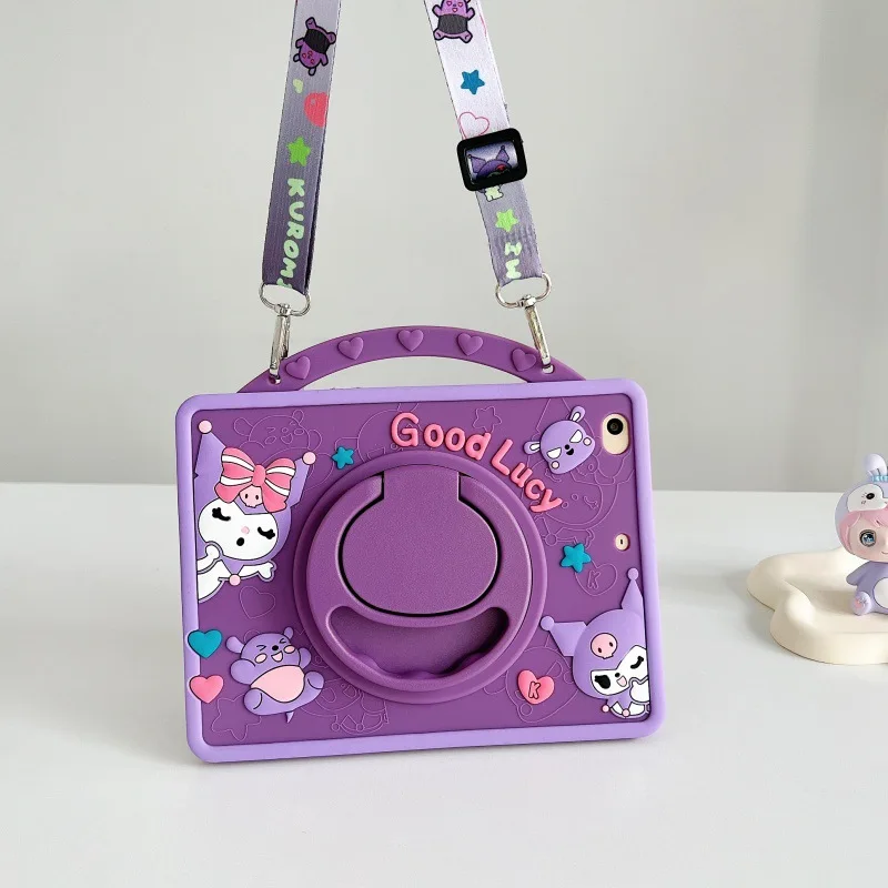 

Чехол Sanrio Kuromi для iPad 9-го 10-го 11-го поколения, чехол для планшета 아이패드 케이스 Air 4 5 6, защитный чехол с вращающейся подставкой и слотом для ручки