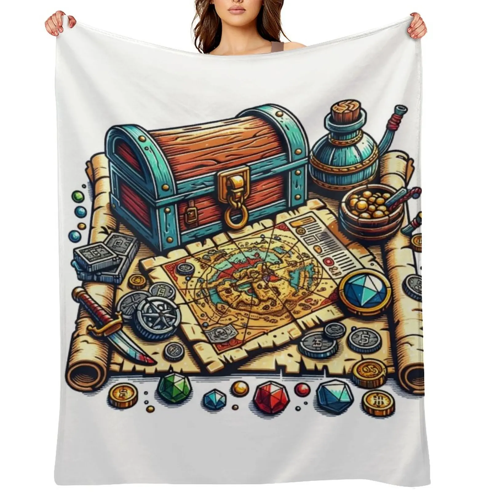 

treasure map Throw Blanket For Baby Kid'S Single Camping Blankets