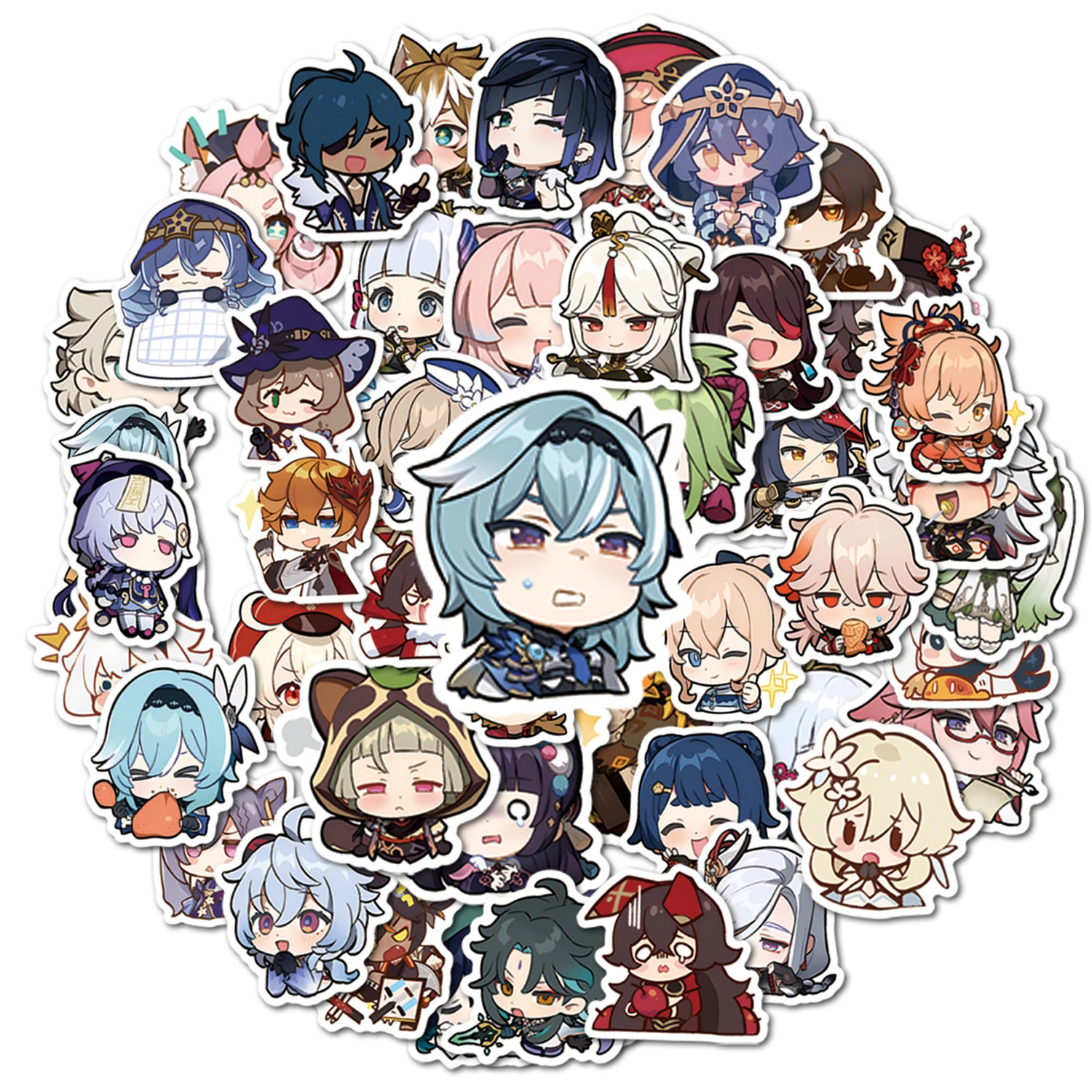 10/50pcs New Genshin Impact Meme Stickers Pack Skateboard Graffiti Laptop Guitar Anime Chibi Game Sticker Xiao Hutao Nahida Mona