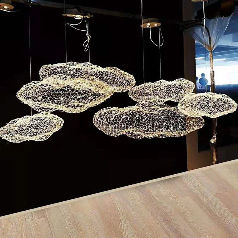 Modern Floating Pendant Lamp Cloud Restaurant Office Bar Lighting Art Hanging Lighta LED Luminaire Café Indoor Home Decoration