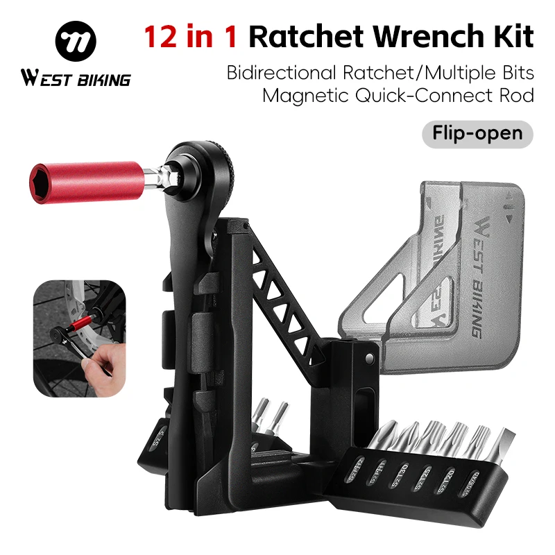 AliExpress Ratchet Wrench Compact Ratchet Set For Bikes Cycling Tire Repair Tools 12 in 1Mountain Bike Maintenance Tool