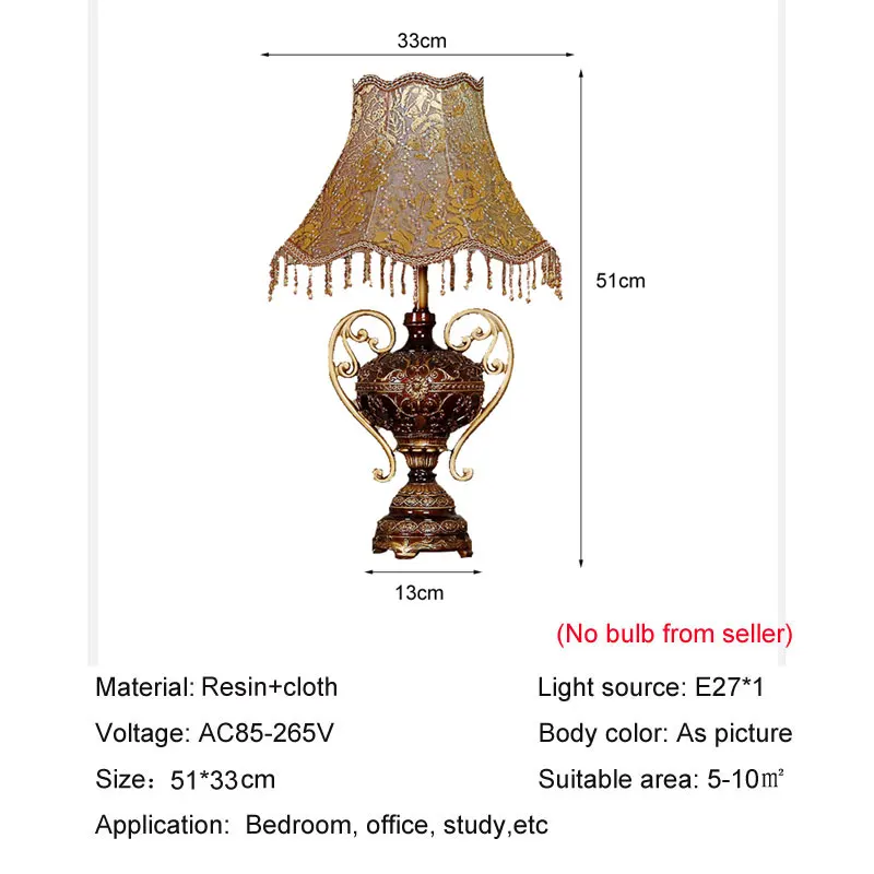 European Style Desk Lamp Bedroom Bedside Retro Light Luxurious Upscale Study Palace Luxurious Living Room Decorative Study Table