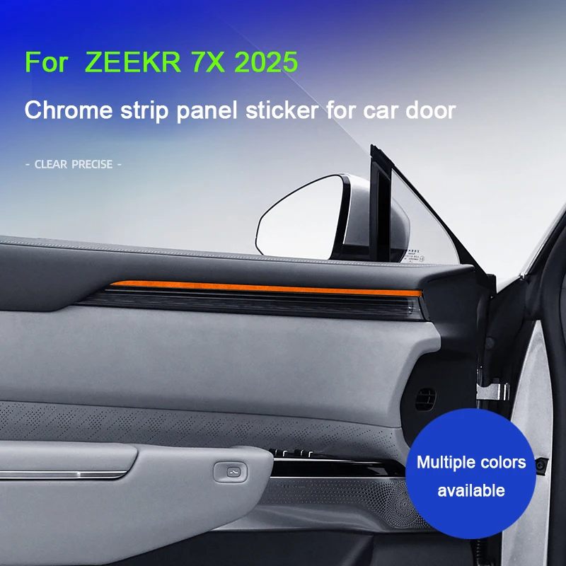 

For Zeekr 7X 2024 2025, A lcantara Suede Overlay On The Car Inner Door Panel Trim Strip Decorative Stickers Interior Accessories