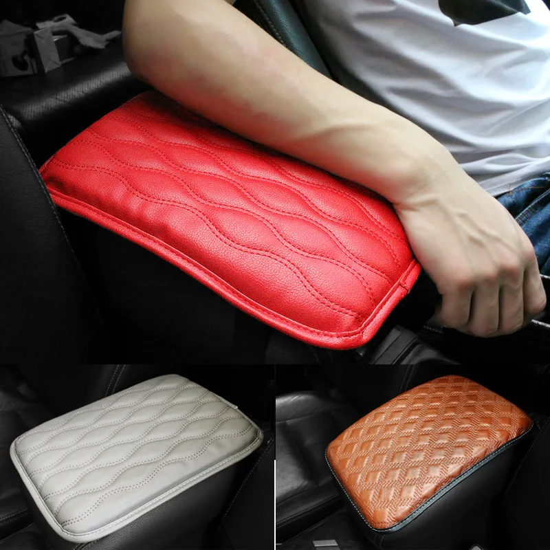 Leather Car Armrest Mat Auto Armrests Storage Box Mats For Cayman 987C Cayenne Mancan Boxster 911 Panamera Car Armrest Protector