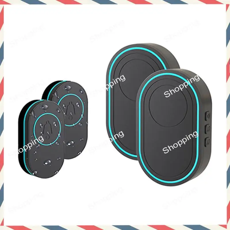 M20K Wireless Doorbell 433Mhz Waterproof Button Adjustable Volume 36 Melodies Ringtones Indicator Light Remind