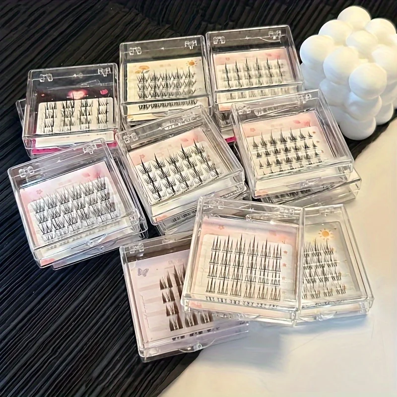 Mixiaohe 16Styles Korean Natural Cluster Lashes Mini Box Travel Pack C D Curl DIY Beginner Friendly Daily Photo Makeup view 2