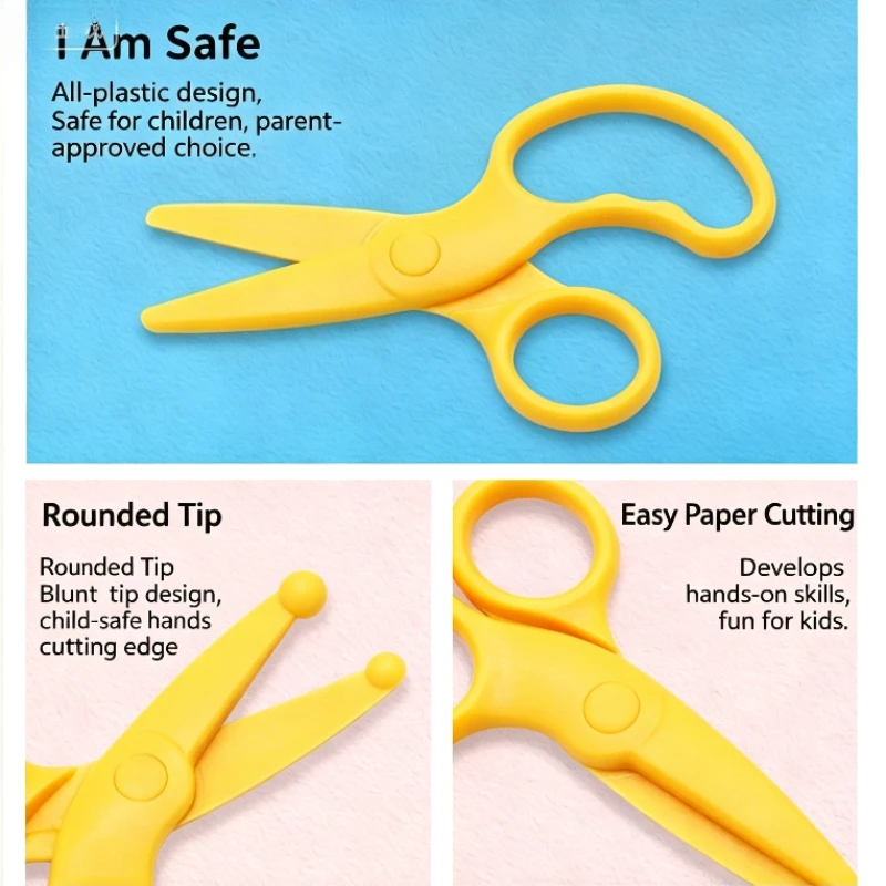 DIY Children's Plastic Scissors Baby Scratch-proof Hand Scissors Kindergarten Paper Scissors