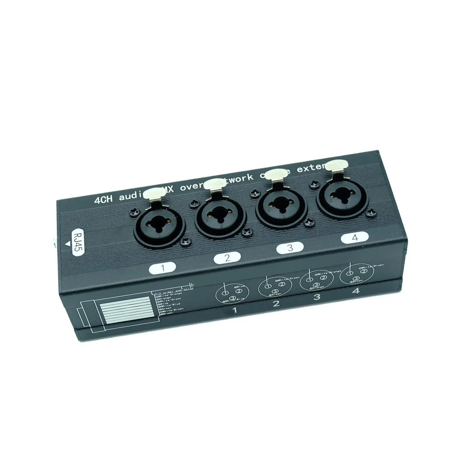 Gigabit Ethernet Extender 4 Channel XLR Snake Audio Video Transfer Box for Stage Equipment Portable PP Plastic Adapter Cable