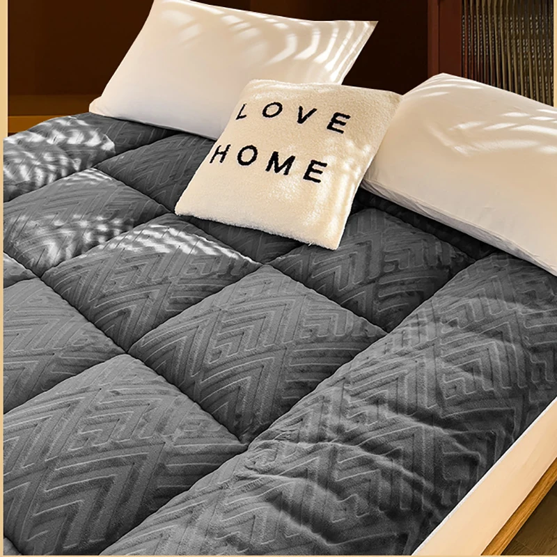 Lamb Velvet Mattress Thickened Cushion Home Tatami Single Bed Cotton Queen Full Size Bed Mattress Sleeping Pad Sleeping Pad