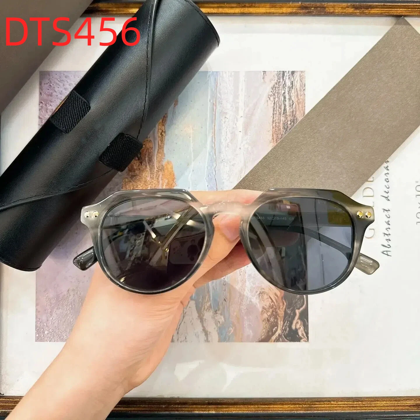 

Original Factory DT DTS456 With Brand Box Stylish UV400 Gray Lenses Luxury Design Leisure Retro Top Quality Men Women Sunglasses
