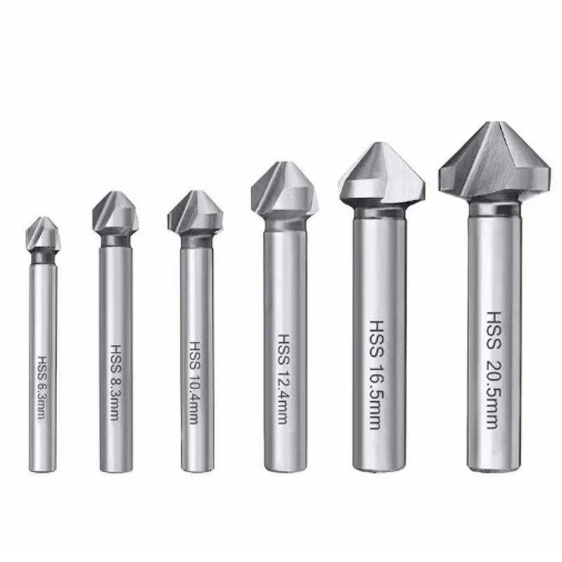 90 degree straight handle single point three point chamfer cutter M35 cobalt-coated high speed steel 6542 titanium plated bench