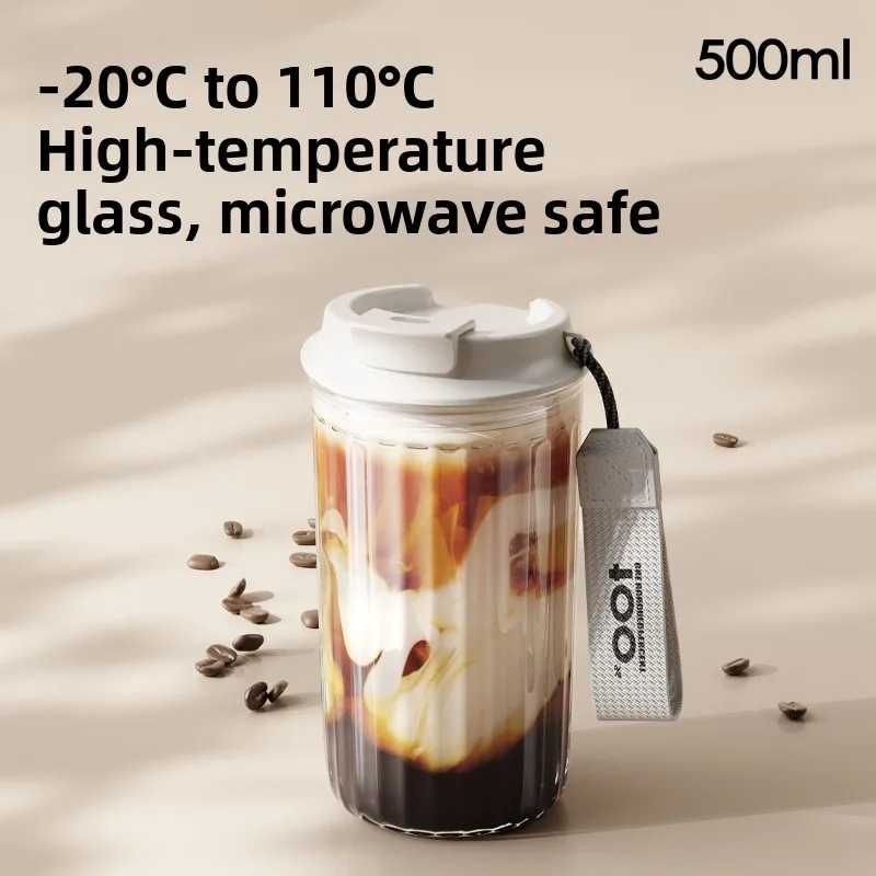 

Портативная стеклянная чашка, кофейная кружка, высокая Borosilie, термостойкая микроволновая печь, ручная кладь, чашка для воды, привлекательный дизайн, один слой