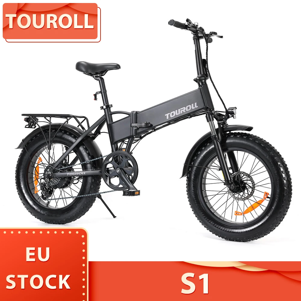 Touroll S1 Electric Bike 20×4.0 inch Fat Tire Mountain E-Bike 60Nm Torque 25km/h Max Speed 48V 15.6Ah Battery 100km Max Range