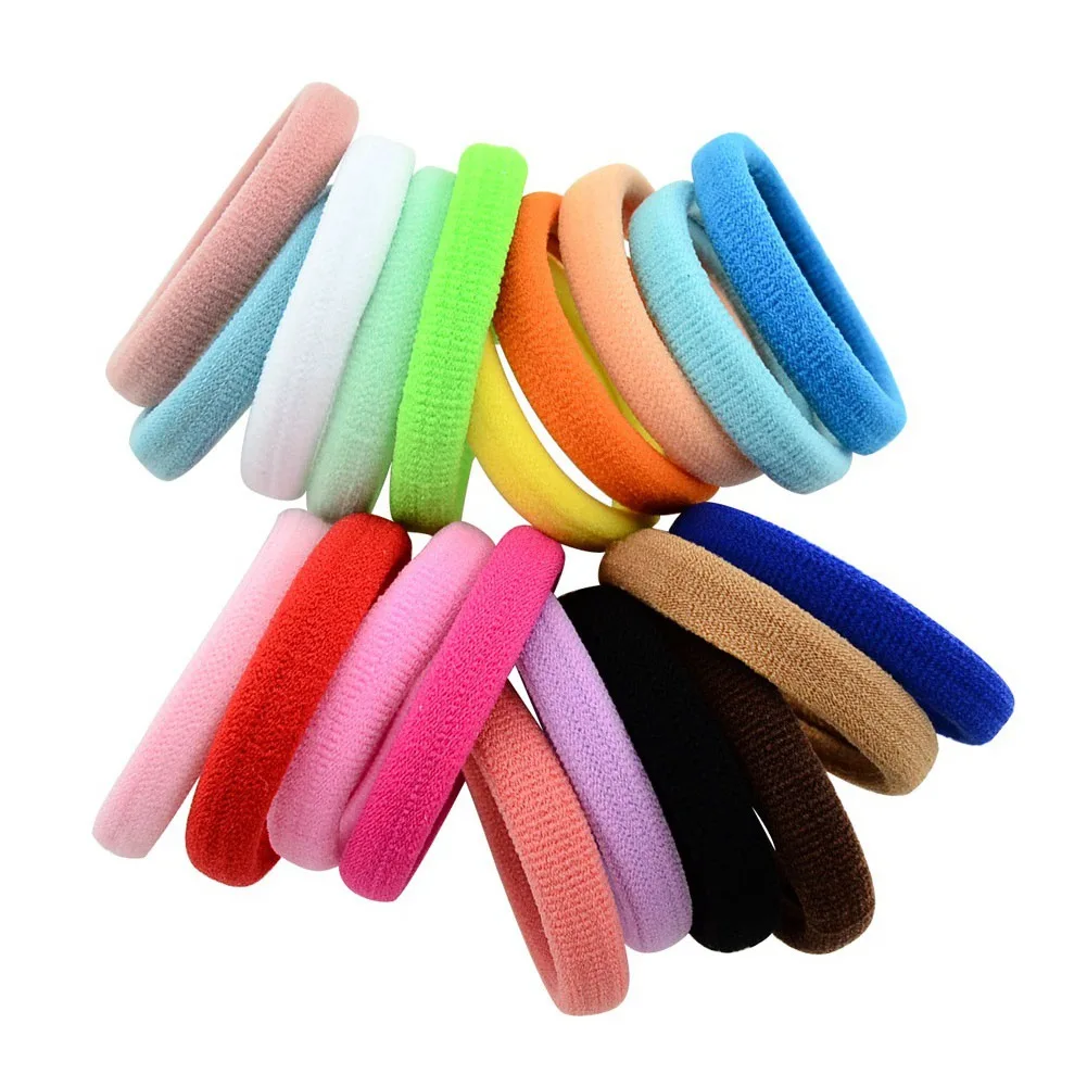 

Children's Hair Tie Nylon Basics Elastic Hair Ropes Baby Candy Color Seamless Scrunchie Ponytail Holder for Kids Toddler 20pcs