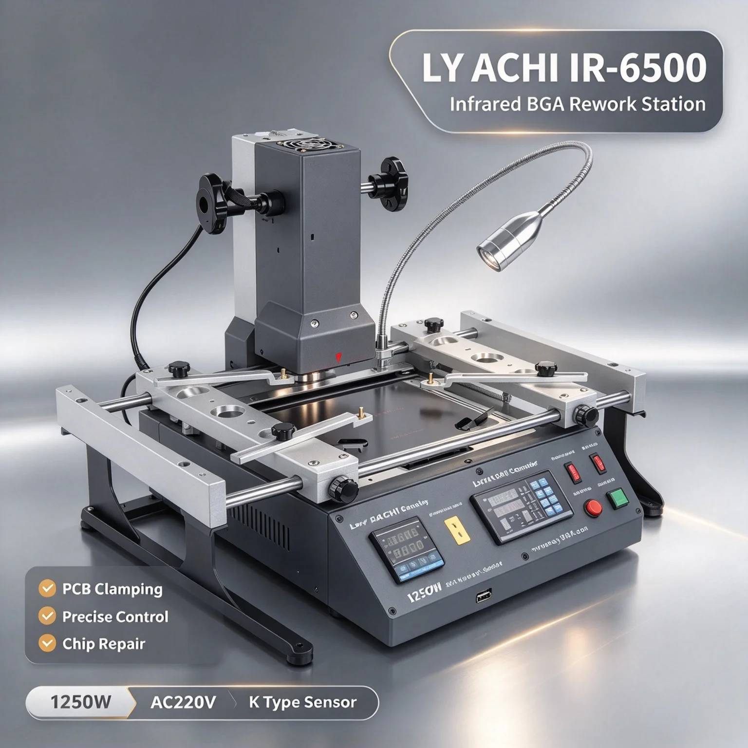 LY ACHI IR-6500 Infrared BGA Rework Station Professional Soldering Machine for PCB Laptop Motherboard IC Repair SMD Reballing
