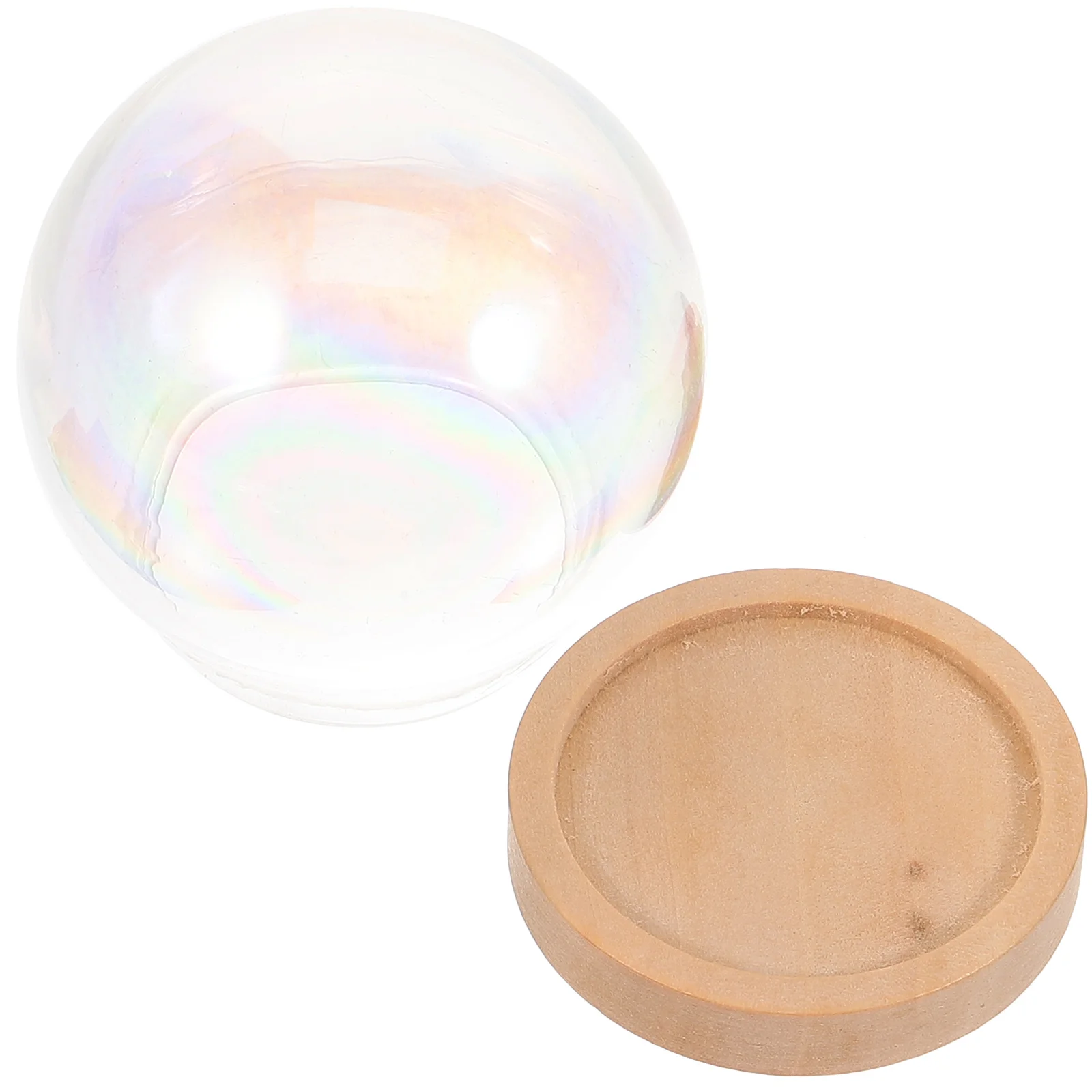 

Accessories Home Decor Mini Cloche Wood Fairy Lights Preserved Flower Glass Cover