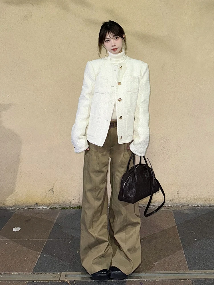 트위드 재킷 10대 여성 프레피 바시티 컬리지 야구 트렌디 레귤러 힙스터 오피스 캠퍼스 학생 대학 멀티컬러