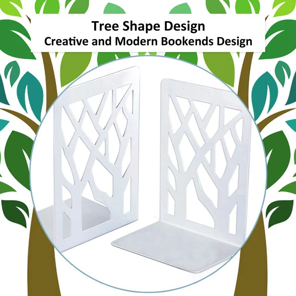 ฉากกั้นที่ใส่หนังสือชั้นหนังสือ6คู่ฉากกั้นที่ยึดหนังสือขาตั้งหนังสือสำหรับจัดระเบียบหนังสือ /cds สีขาว