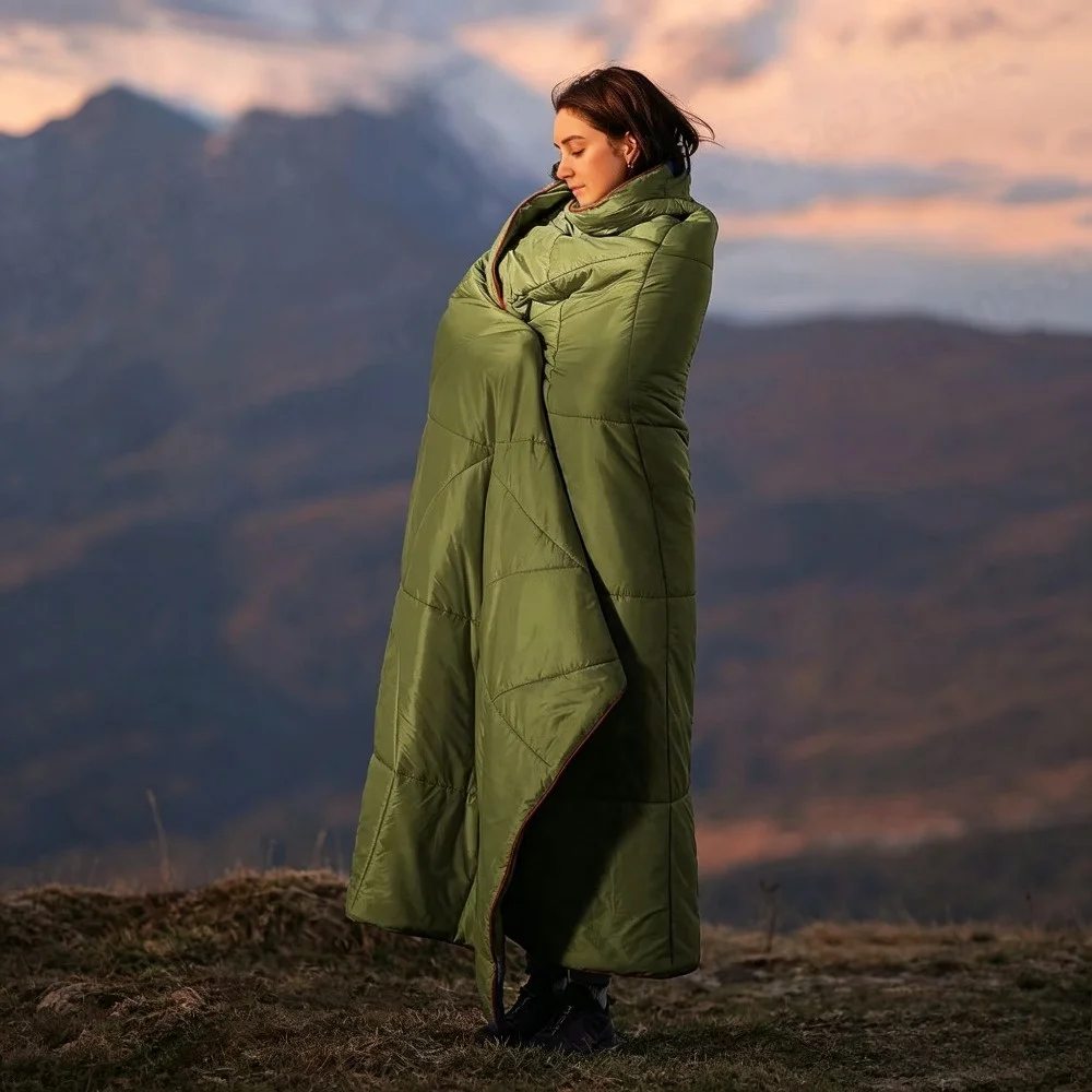 Outdoor Warm Shawl Cape, Camping Ball Watching Multifunctional Gravity Blanket, Portable Travel Blanket