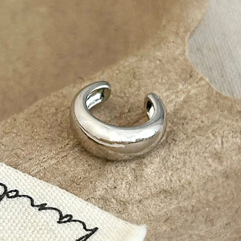 

PONYKISS 925 Sterling Silver 1 Piece 18K Gold Round Clip Earring for Women Minimalist Classic Fine Jewelry Geometric Accessories