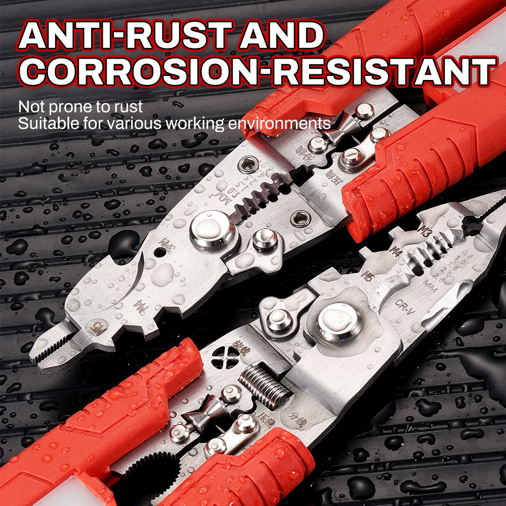 

Foldalbe Wire Stripping Pliers Voltage Testing Cable Cutting Crimping Pliers Multifunctional Wire Stripper Electrician Pliers