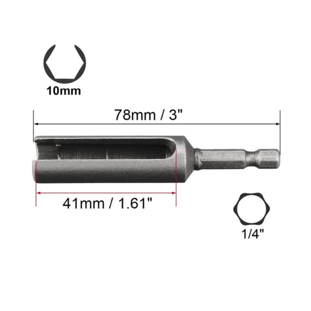 Nut Driver Precision Nut Driver Bit Socket Wrench Set with 1/4 inch Hex Shank 80mm Length and Slotted Extension
