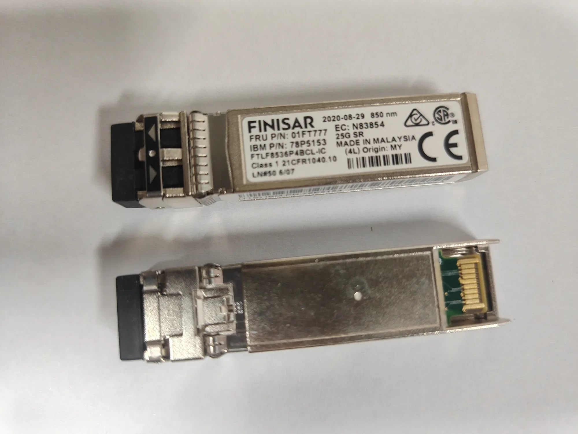

FINISAR FTLF8536P4BCL-IC IBM 25G Optical Fiber 01FT777 IBM 78P5153 SFP 25G SR Transceiver N83854 25GB Sfp Fiber Switch
