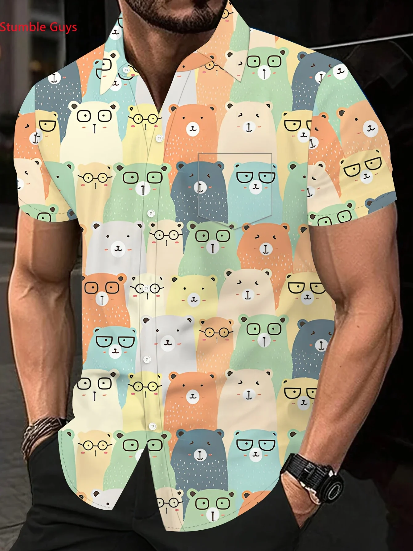 

Летняя мужская гавайская рубашка с графическим принтом, с коротким рукавом, повседневная, модная, в городском стиле, для вечеринок и пляжа