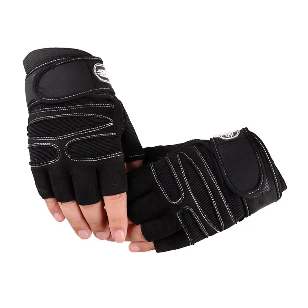 

Anti Slip Dumbbell Gloves Black Gym Men Women Fitness Exercise Weight Lifting Ski Sports Skid Resistance Outdoor Protection
