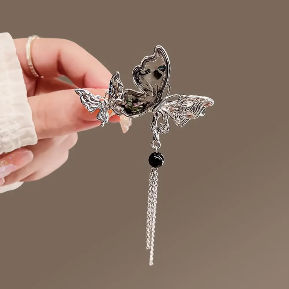 

Neo-chinese Style Neo-chinese Barrette Jewelry Accessories Zinc Alloy Folding Fan Shape Hairpin Women Barrettes Silver