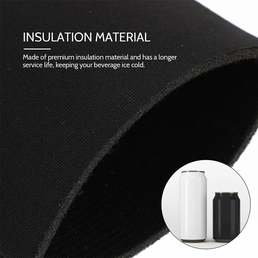 

6Pcs Ring-Pull Can Insulators Black Beverage Bottle Covers Reusable Eco-Friendly for Various Bottles Can Sleeve