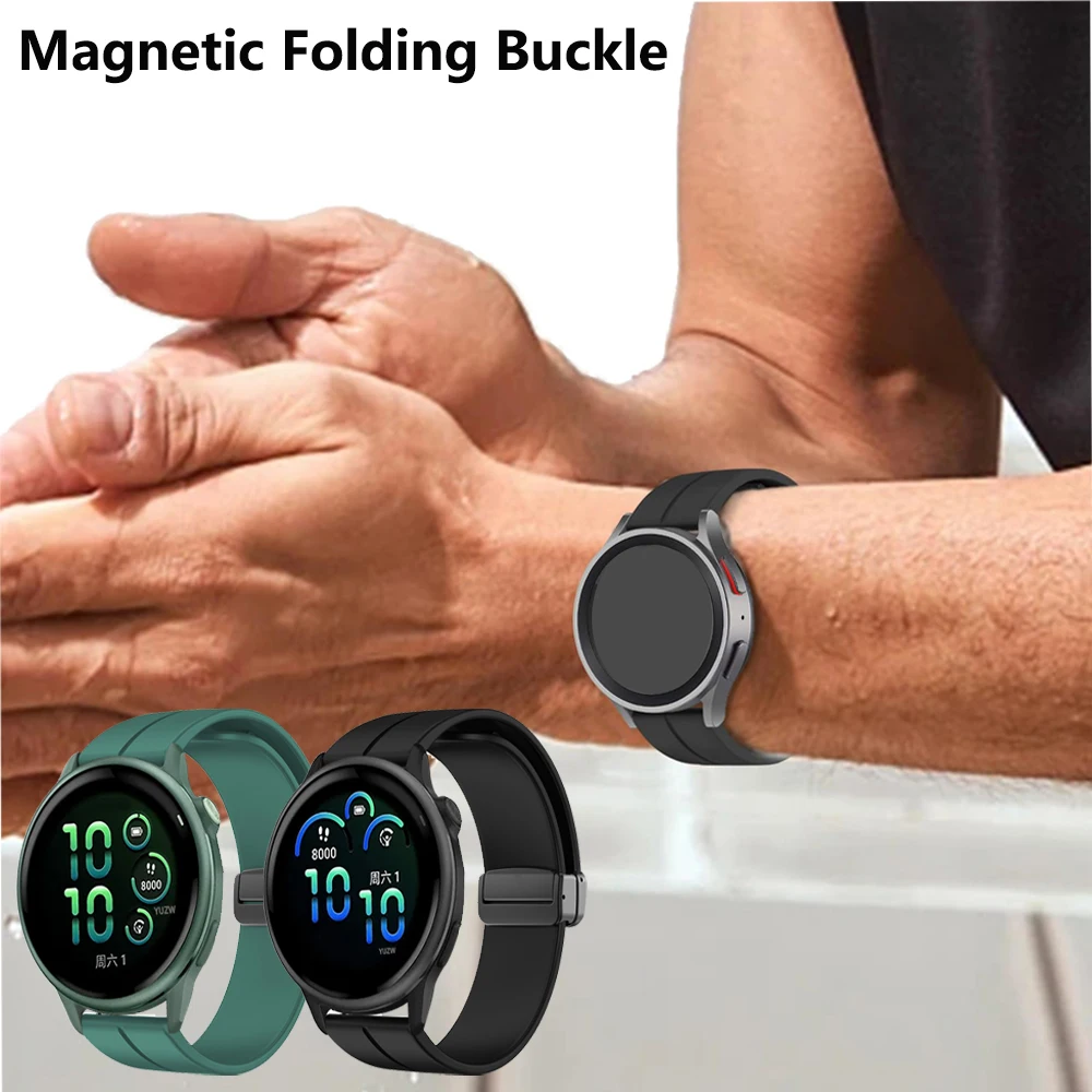 حزام المشبك المغناطيسي للغارمين فيفيفاكتيف 6 5/Foreunner 570 42 47 مللي متر 265 255 سوار سيليكون 20 22 مللي متر الرياضة الفرقة Garmin Venu 3