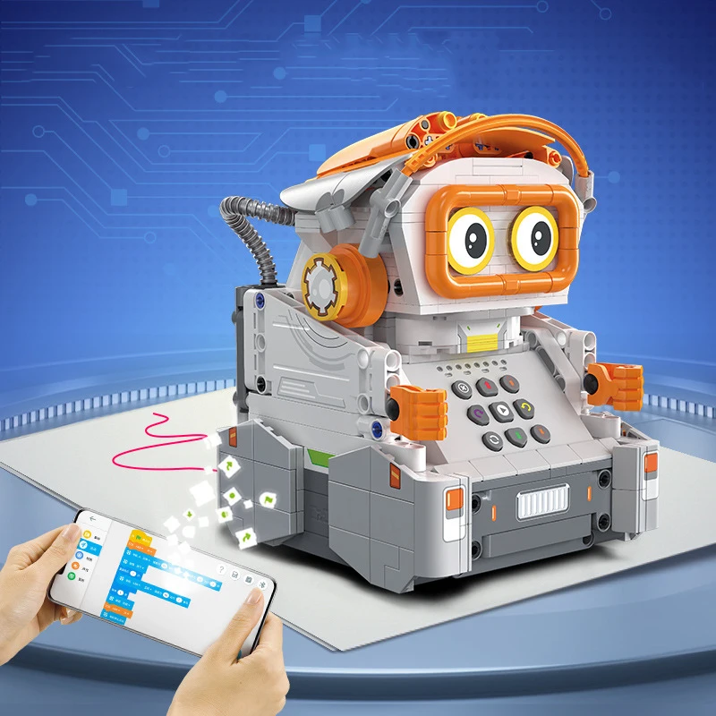 Technical Drawing Programming Robot Building Block Radio 2.4ghz Remote Control Bricks Rc Steam Educational Toys Stem For Gifts