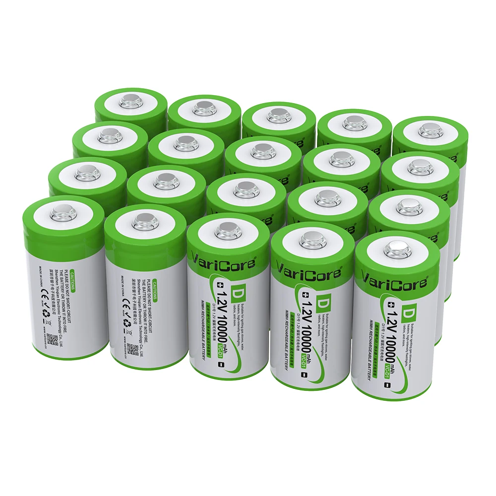 VariCore D1-Akku, 10.000 mAh, große Kapazität, 1,2 V, NiMH-Akku mit langer Lebensdauer, wiederaufladbarer/langlebiger/Power-Akku