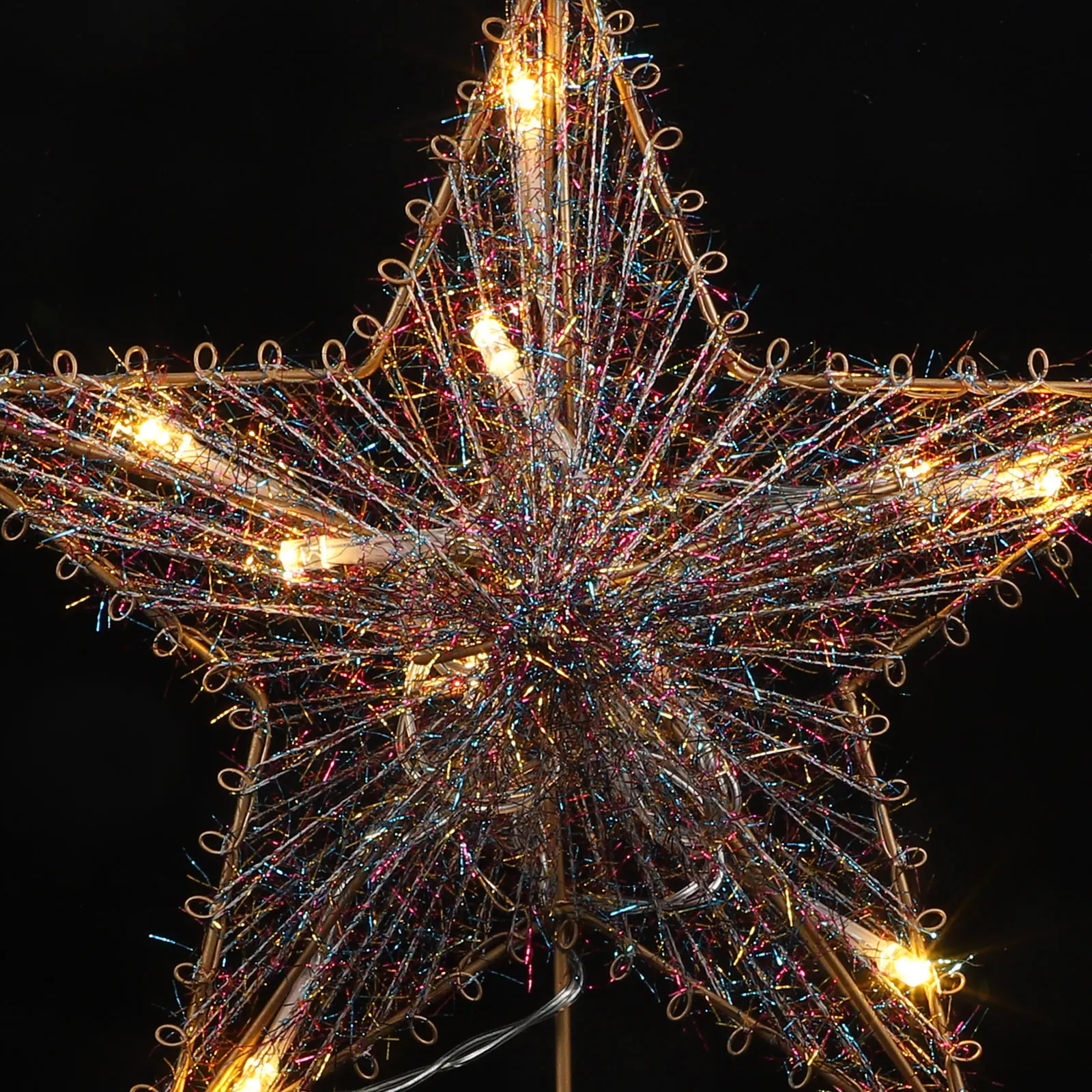 

Christmas Star Topper Tree Decorations Toppers Golden with Lights Xmas Ornaments