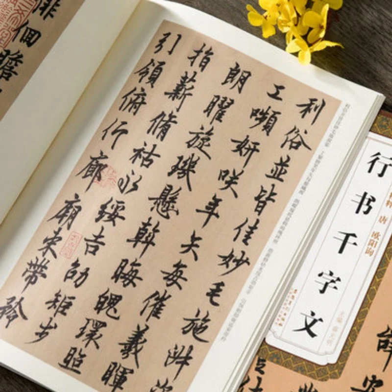 Chinese Zhao Mengfu Small Regular Script Brush Calligraphy Copybook Ouyang Xun Running Script Calligraphy Copybook Quaderno Book