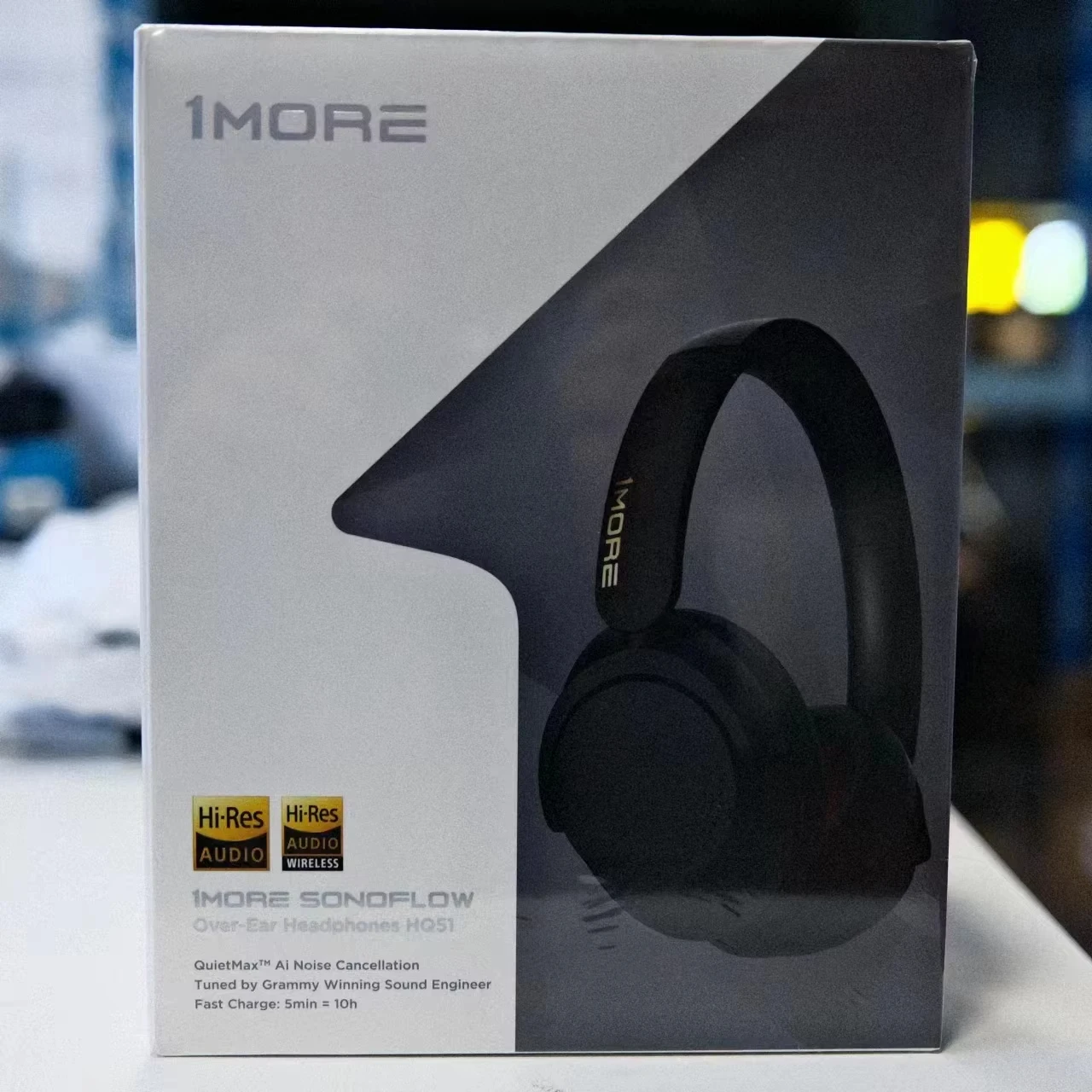 Original 1MORE HQ51 Sonoflow ( Pro )Wireless Bluetooth Headphones LDAC Hi-Res ANC Ws LDAC 70H Battery, Connect 2 Devices, 5 Mic