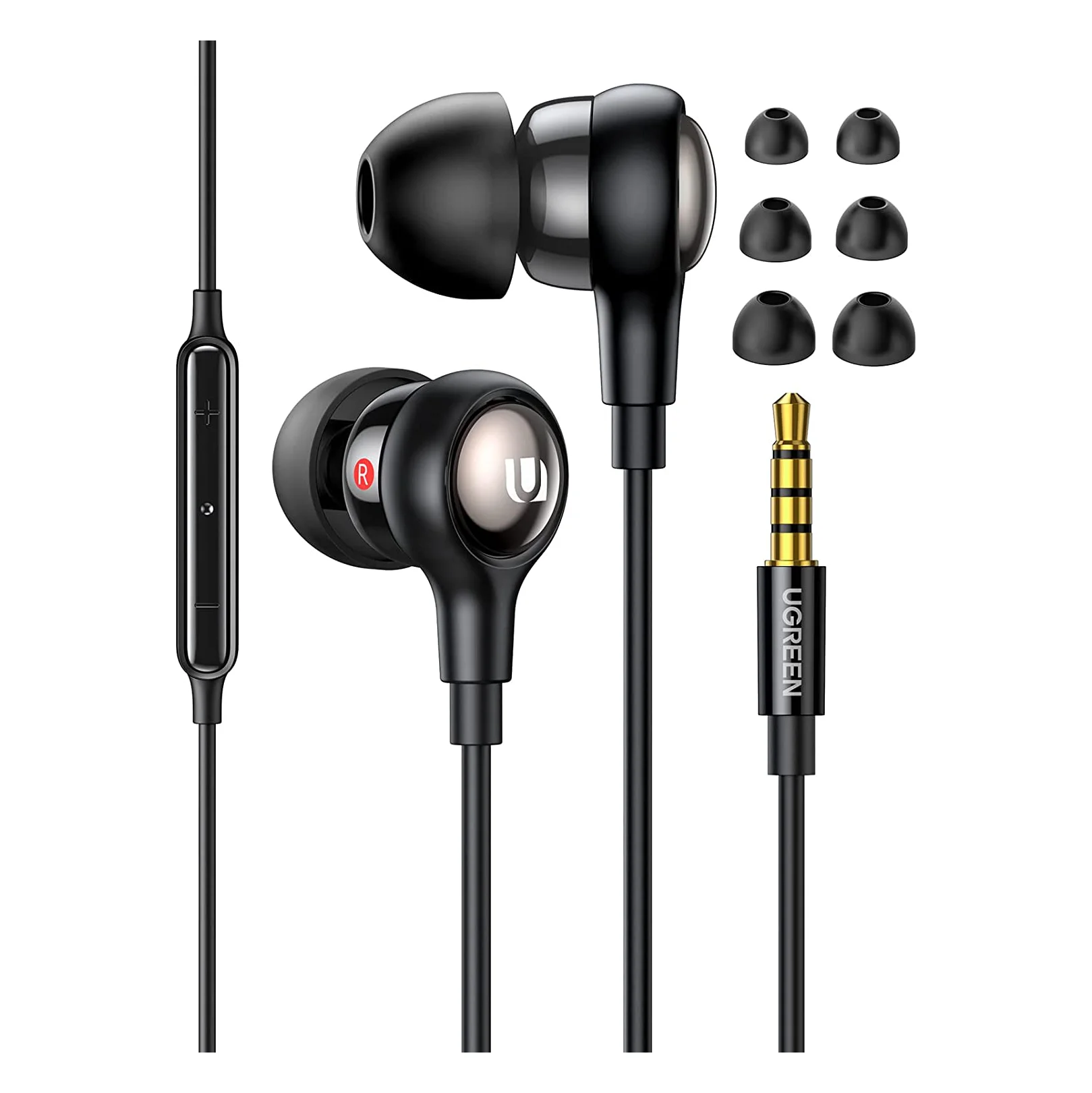 

UGREEN 3.5mm Earbuds Wired Earphones With Microphone and In-line Control Noise Isolation Powerful Bass In-Ear Headphones