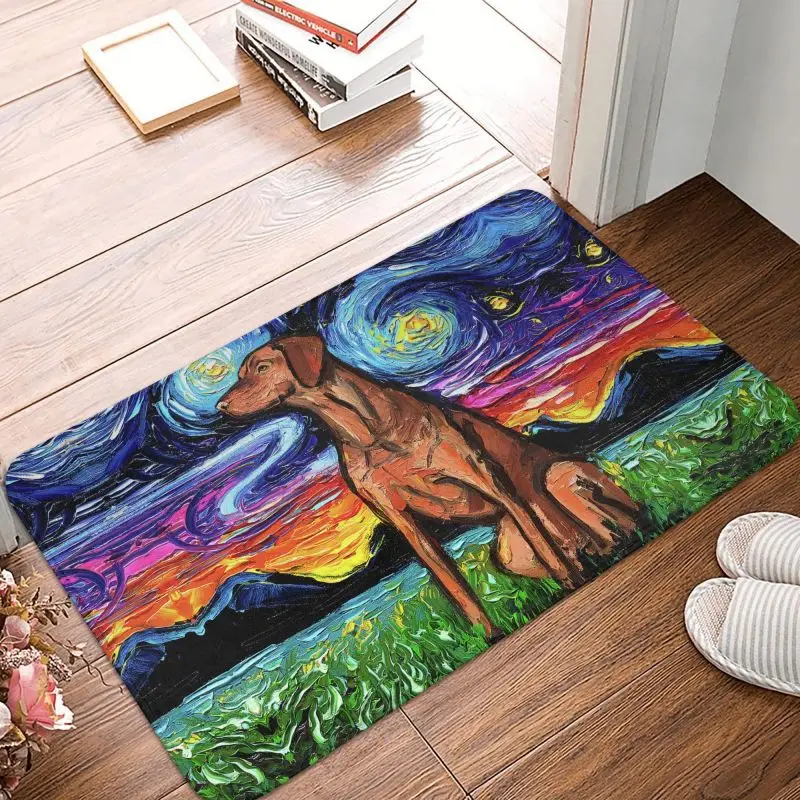 Vizsla Starry Night Doormat Anti-Slip Kitchen Bath Mat Living Room Door Floor Entrance Carpet Rug