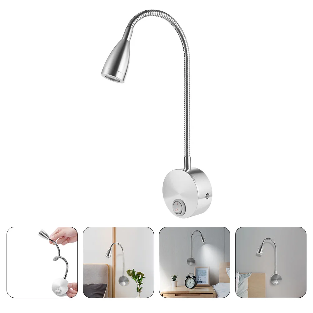 Rotating Wall Light Sconce Long Arm Gooseneck Lamp LED Desk Bed Bedside Mounted Lights